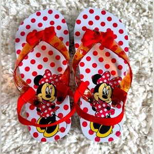 DISNEY Minnie Mouse Toddler Flip Flops Red